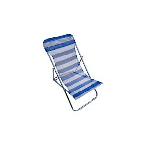 Garden Friend Chaise longue de plage structure en acier housse en textilène dimensions h70x72x45 cm rayé bleu clair