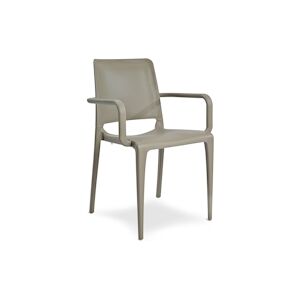 EZPELETA Fauteuil de jardin empilable en polypropylène renforcé taupe - HALL