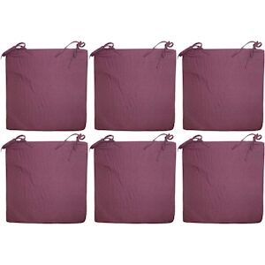 Galette de chaise en coton 40 cm (Lot de 6) aubergine  JardinDeco - Publicité