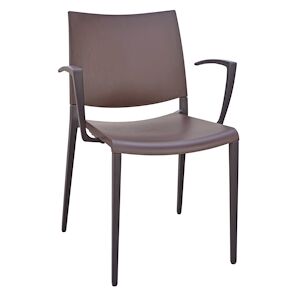 INOLOISIRS Fauteuil de terrasse Marial aluminium et polypropylène brun chocolat - Lot de 24 unités - Publicité