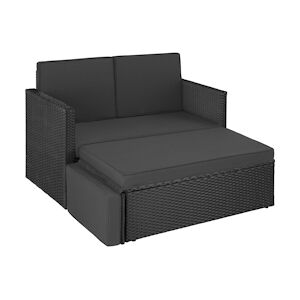 tectake Canapé de jardin CORFOU modulable - noir/gris -405081