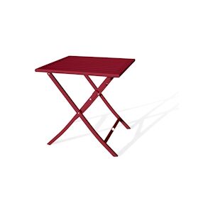 CITY Garden Table de jardin carrée pliante en aluminium rouge carmin - MARIUS