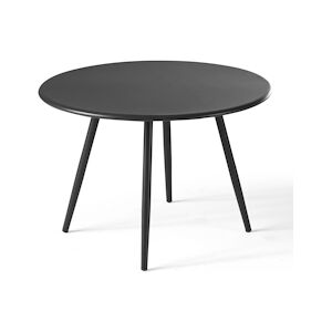 Oviala Business Table basse de terrasse ronde en métal gris anthracite 50 cm