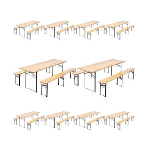 Oviala Business Lot de 10 Set Brasserie table et banc 220 cm - Oviala