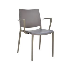 INOLOISIRS Fauteuil de terrasse Marial aluminium et polypropylène grège - Lot de 24 unités