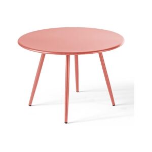 Oviala Business Table basse de terrasse ronde en métal argile 50 cm