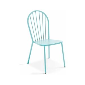 Oviala Business Chaise bistrot de jardin en métal turquoise - Oviala