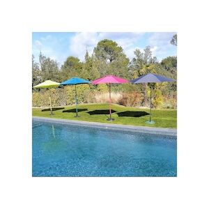 Parasol Droit Inclinable 2.4M Bleu - Aluminium