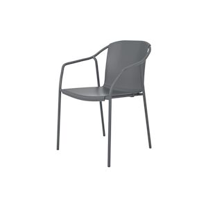 EZPELETA Fauteuil de jardin en aluminium laqué et polypropylène gris - ROD