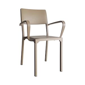 INOLOISIRS Fauteuil de terrasse Koursi aluminium et polypropylène beige - Lot de 24 unités