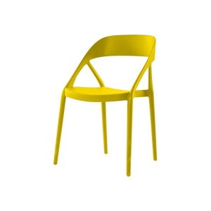 Metro Professional Fauteuil de terrasse MISTRAL, polypropylène / fibre de verre, 54 x 54 x 79 cm, empilable, jaune