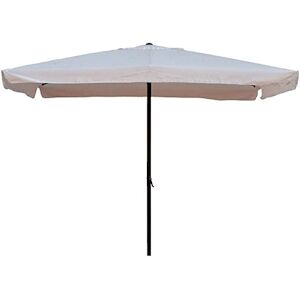 Garden Friend Parasol Rectangulaire Couverture polyester armature acier Avec manivelle 2x3 m x 2.4 h m blanc