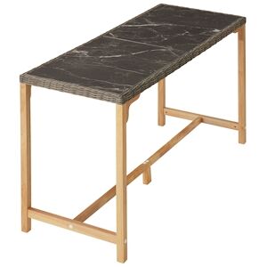 tectake Table de bar en rotin Lovas 161 x 64,5 x 99,5 cm - marron naturel -404841 - Publicité