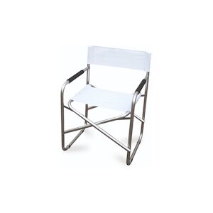 Garden Friend Chaise Directeur structure en aluminium housse en PVC dimensions h79x47x57 cm Blanc