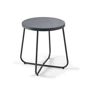 Oviala Business Table basse de jardin ronde en acier noir