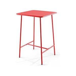 Oviala Business Table haute de jardin carrée en acier rouge - Oviala