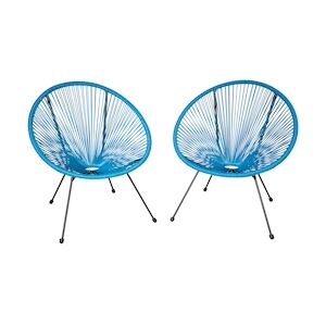 Tectake Chaises de jardin Santana - bleu x2