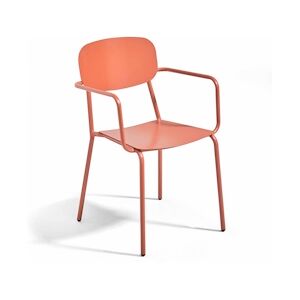 Oviala Business Fauteuil de jardin en aluminium terracotta - Oviala