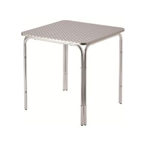 Metro Professional Table de terrasse NARNI, aluminium, 70 x 70 x 72 cm, empilable, carré, argenté