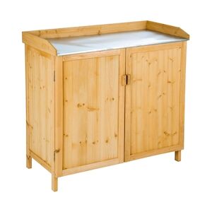 Tectake Armoire de jardin basse - marron