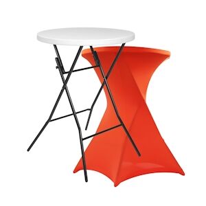 Oviala Business Mange debout pliant avec housse stretch orange