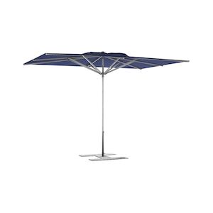 Assalit-Jean Parasol de terrasse Prémium Bleu foncé 300 x 200 Armature Gris