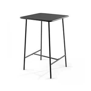 Oviala Business Table de bar carrée en acier gris anthracite - Oviala