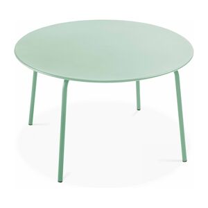 Oviala Business Table de jardin ronde en acier vert sauge 120 cm - Oviala - Publicité