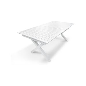 DCB GARDEN Table de jardin en aluminium blanc - FLORIDE