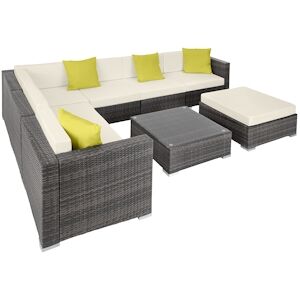 tectake Canapé de jardin MARBELLA modulable 7 places, variante 2 - gris -403838 - Publicité