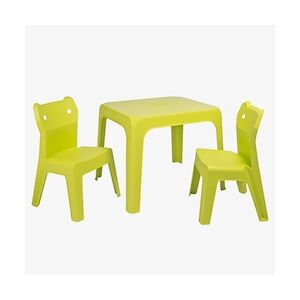 Resol GARBAR JAN CAT Chaise-Table Pour Enfants Intérieur, Extérieur Set 2+1 Vert citron