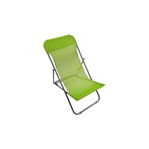 Garden Friend Chaise longue de plage structure en acier housse en textilène dimensions h70x72x45 cm Vert