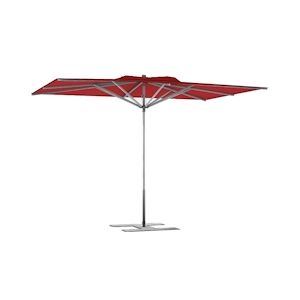 Assalit-Jean Parasol de terrasse Prémium Rouge 240 x 240 Armature Gris