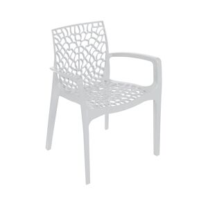 GRANDSOLEIL Fauteuil SAPHIR Grand soleil, en polypropylène de haute qualité, 56,5x55x81, en blanc, empilable