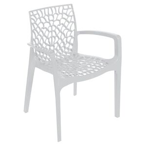 GRANDSOLEIL Grand Soleil Fauteuil SAPHIR, en polypropylène de haute qualité, 56,5x55x81, en blanc, empilable - Publicité