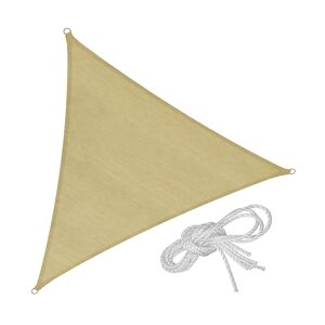 tectake Voile d'ombrage triangulaire, beige - 360 x 360 x 360 cm -401808