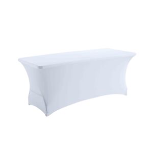 Oviala Business Housse élastique blanche pour table pliante 8 personnes 180cm - Oviala