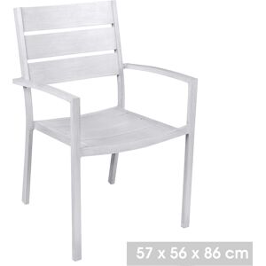 NOTRE SELECTION Fauteuil de jardin empilable en aluminium Hawaï gris clair - 224769