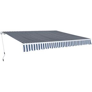 vidaXL Auvent pliable manuel 400 cm Bleu/blanc - Publicité