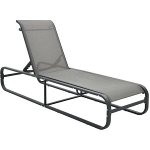 VIDAXL Chaise longue Aluminium et textilène Gris - Publicité