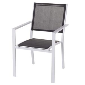 Non communiqué Chaise de jardin Thais 55,2 x 60,4 x 86 cm Gris Aluminium Blanc - Publicité
