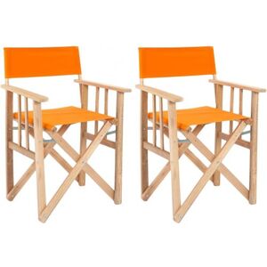 Non communiqué Lona - Fauteuil pliable réalisateur en eucalyptus (Lot de 2) orange - Publicité