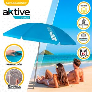 Aktive Beach Umbrella 200 Cm Uv50 Protection Bleu - Publicité