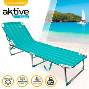 Aktive Textilano 188x58x30 Cm Folding Sun Loungers Bleu - Publicité