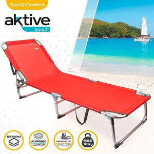 Aktive Textilano 188x58x30 Cm Folding Sun Loungers Rouge - Publicité