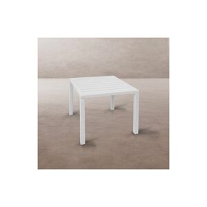 Tousmesmeubles Table de jardin d'appoint carree en Aluminium Blanc 50 cm - NIHOA