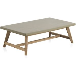 Tousmesmeubles Table basse de jardin Bois/Ciment - TEGUISE