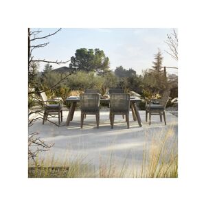 Tousmesmeubles Salon de jardin - Ensemble Table et 6 Chaises de jardin Bois/Ciment - TEGUISE - Publicité