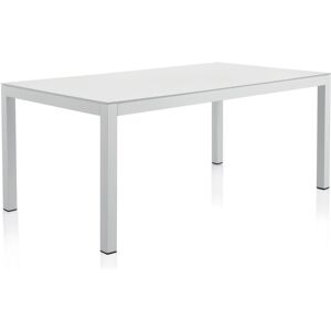 Tousmesmeubles Table de jardin de repas de jardin 180 cm Aluminium Blanc - TINAJO