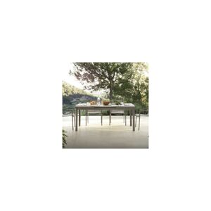 Tousmesmeubles Table de jardin de repas de jardin extensible 180/240 cm Aluminium Taupe - ARRIETA